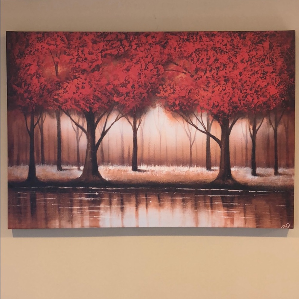 Parade of red trees 32 inch canvas